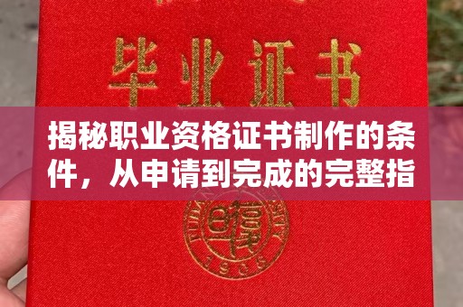 新庄揭秘职业资格证书制作的条件，从申请到完成的完整指南